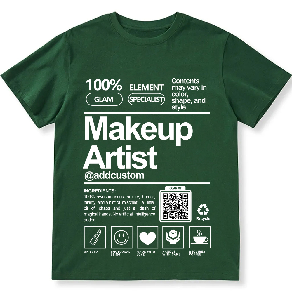 Makeup Artist  Addcustom QR Code Unisex Fit Cotton T-Shirt wearishow