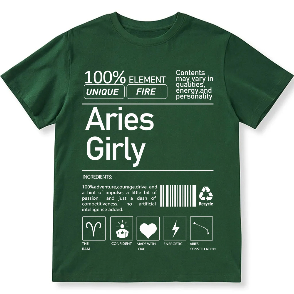 Aries Girly Unisex Fit Cotton T-Shirt wearishow