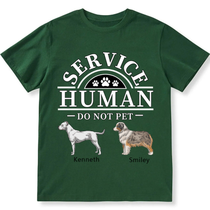Service Human, Do Not Pet 2 - Personalized Custom Unisex Fit Cotton T-Shirt wearishow