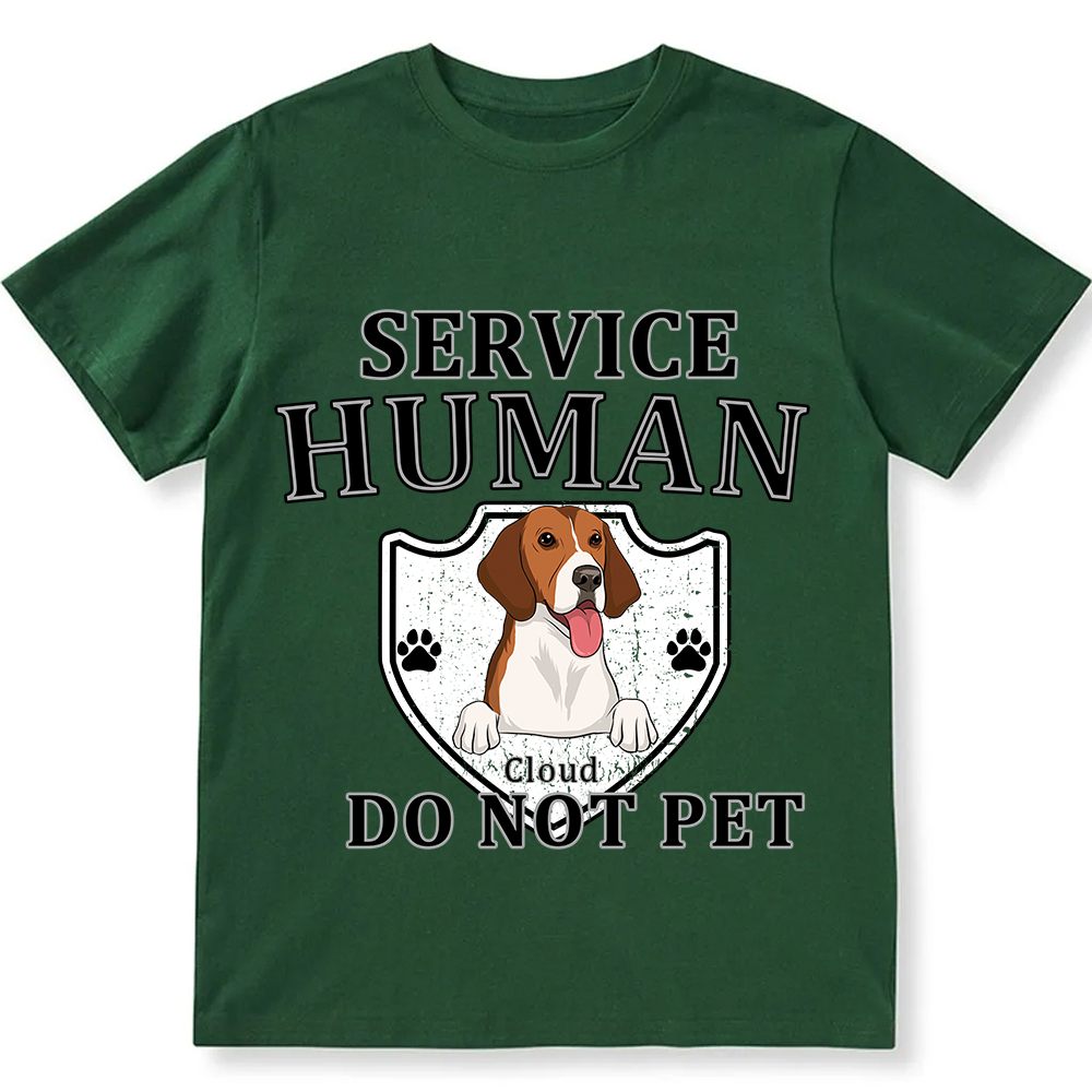 Service Human, Do Not Pet 10 - Personalized Custom Unisex Fit Cotton T-Shirt wearishow