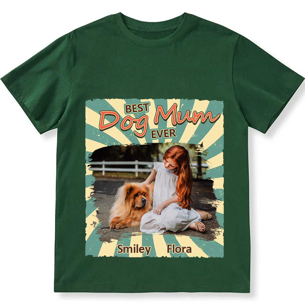Retro Funny Dog Shirt Photo- Personalized Custom Unisex Fit Cotton T-Shirt wearishow