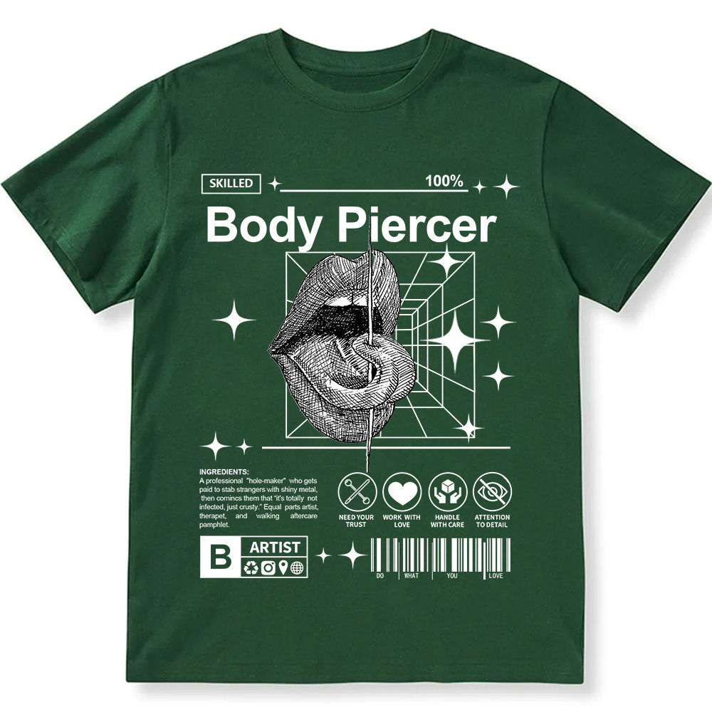 Body Piercer Casual Unisex Fit Cotton T-Shirt wearishow
