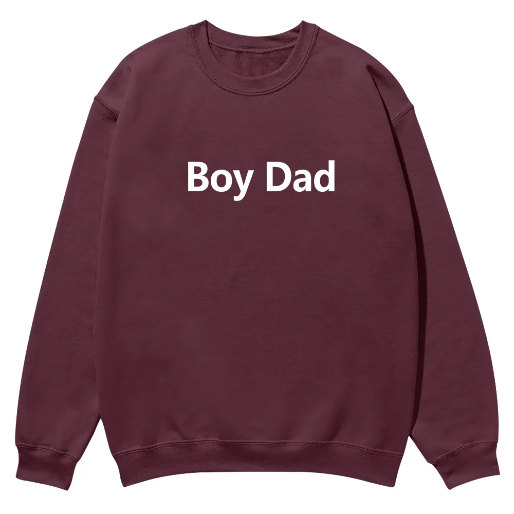 Boy Dad Casual Crewneck Sweatshirt wearishow