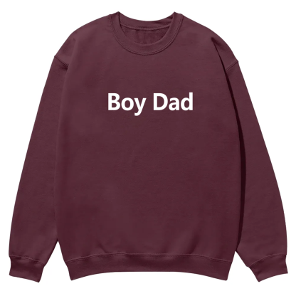 Boy Dad Casual Crewneck Sweatshirt wearishow