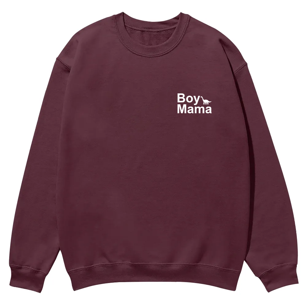Boy Mama Casual Crewneck Sweatshirt wearishow