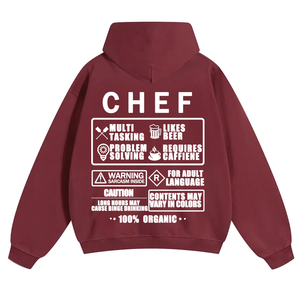 Chef Solid Color Hoodie Customscool