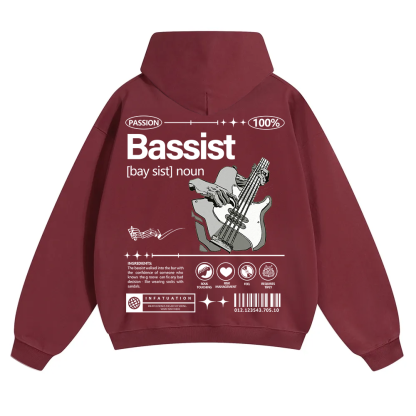 Bassist Unisex Solid Color Hoodie wearishow