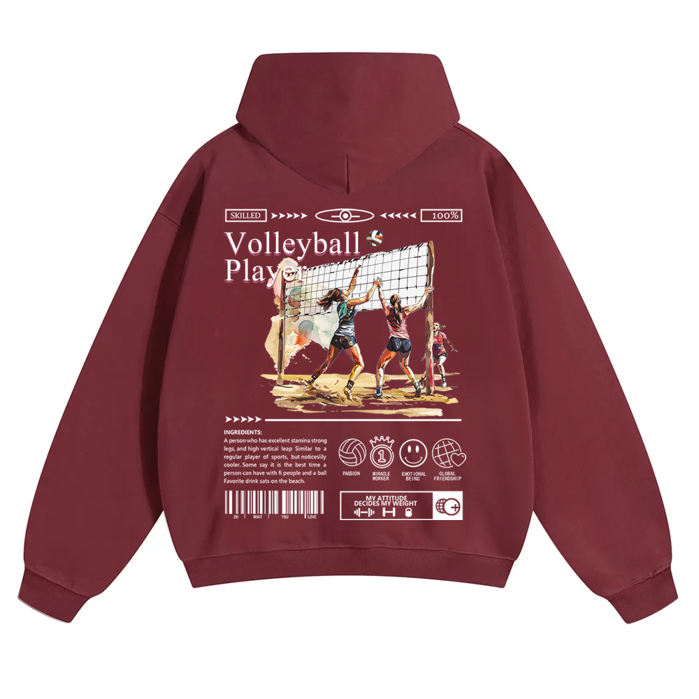 Volleyball Player Unisex Solid Color Hoodie wearishow