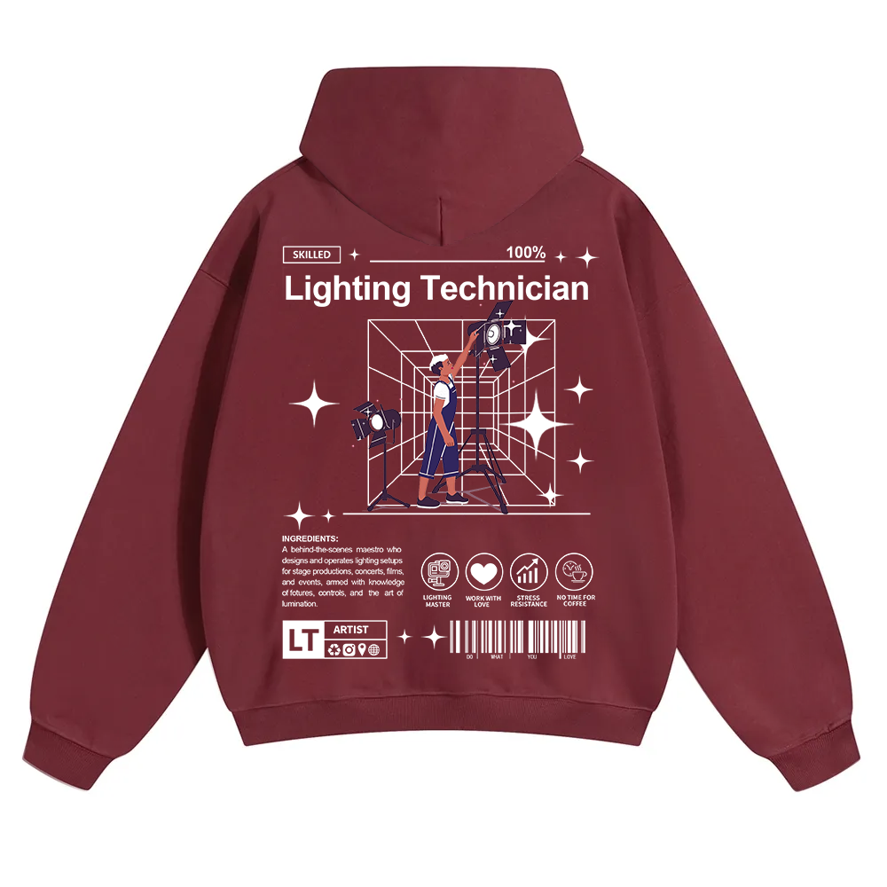 Lighting Technician Unisex Solid Color Hoodie wearishow