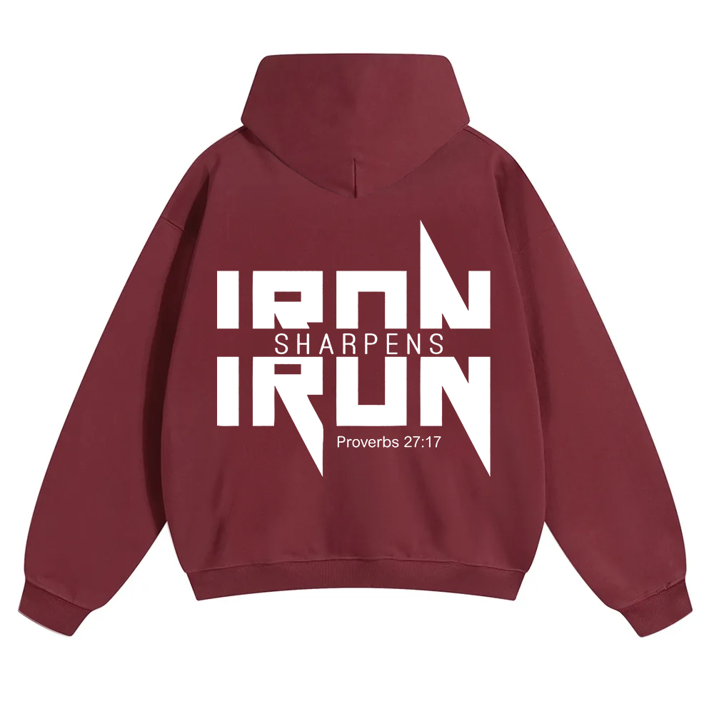 Iron Sharpens Iron Christian Unisex Solid Color Hoodie wearishow