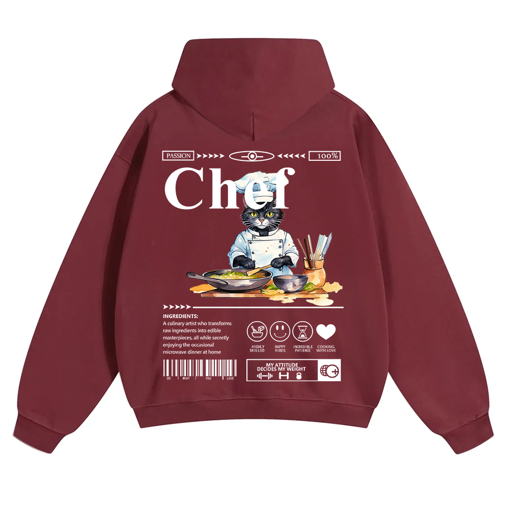 Chef Unisex Solid Color Hoodie wearishow