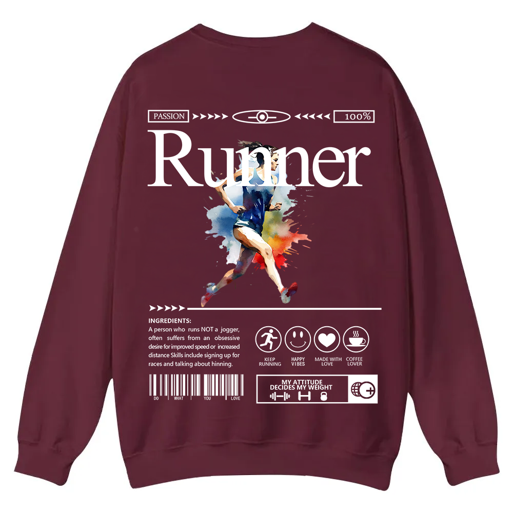 Runner Casual Crewneck Sweatshirt wearishow