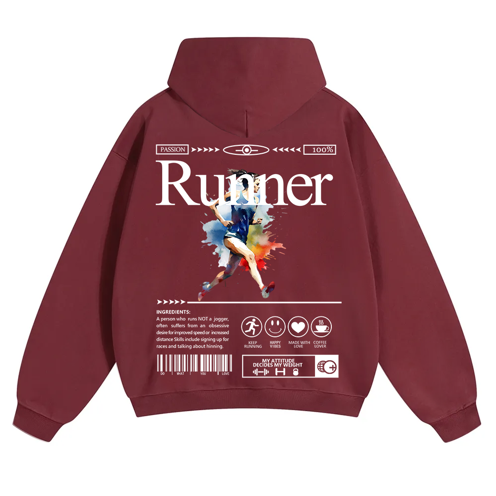 Runner Unisex Solid Color Hoodie wearishow