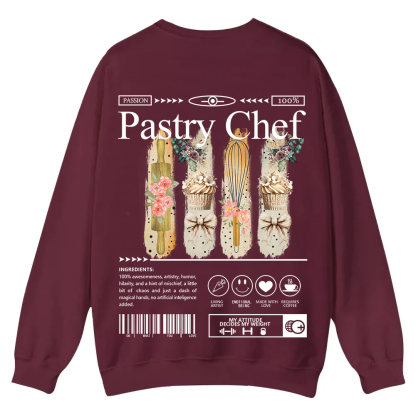 Pastry Chef Casual Crewneck Sweatshirt wearishow
