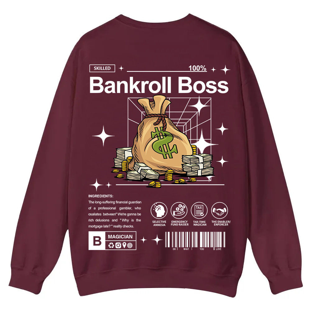 Bankroll Boss Casual Crewneck Sweatshirt wearishow