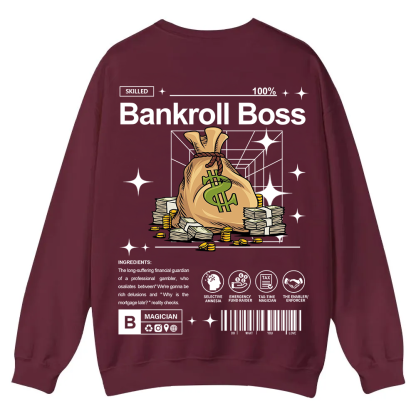 Bankroll Boss Casual Crewneck Sweatshirt wearishow