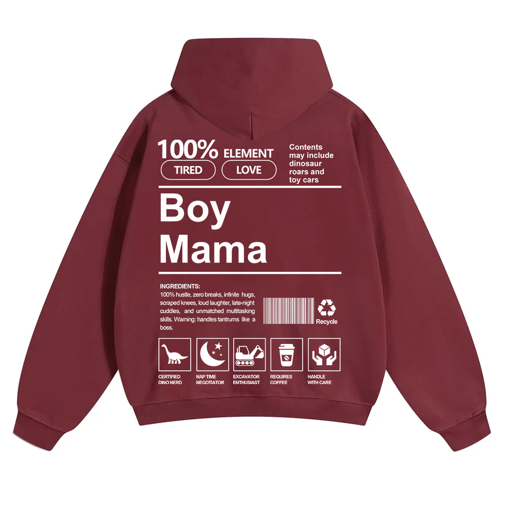 Boy Mama Unisex Solid Color Hoodie wearishow