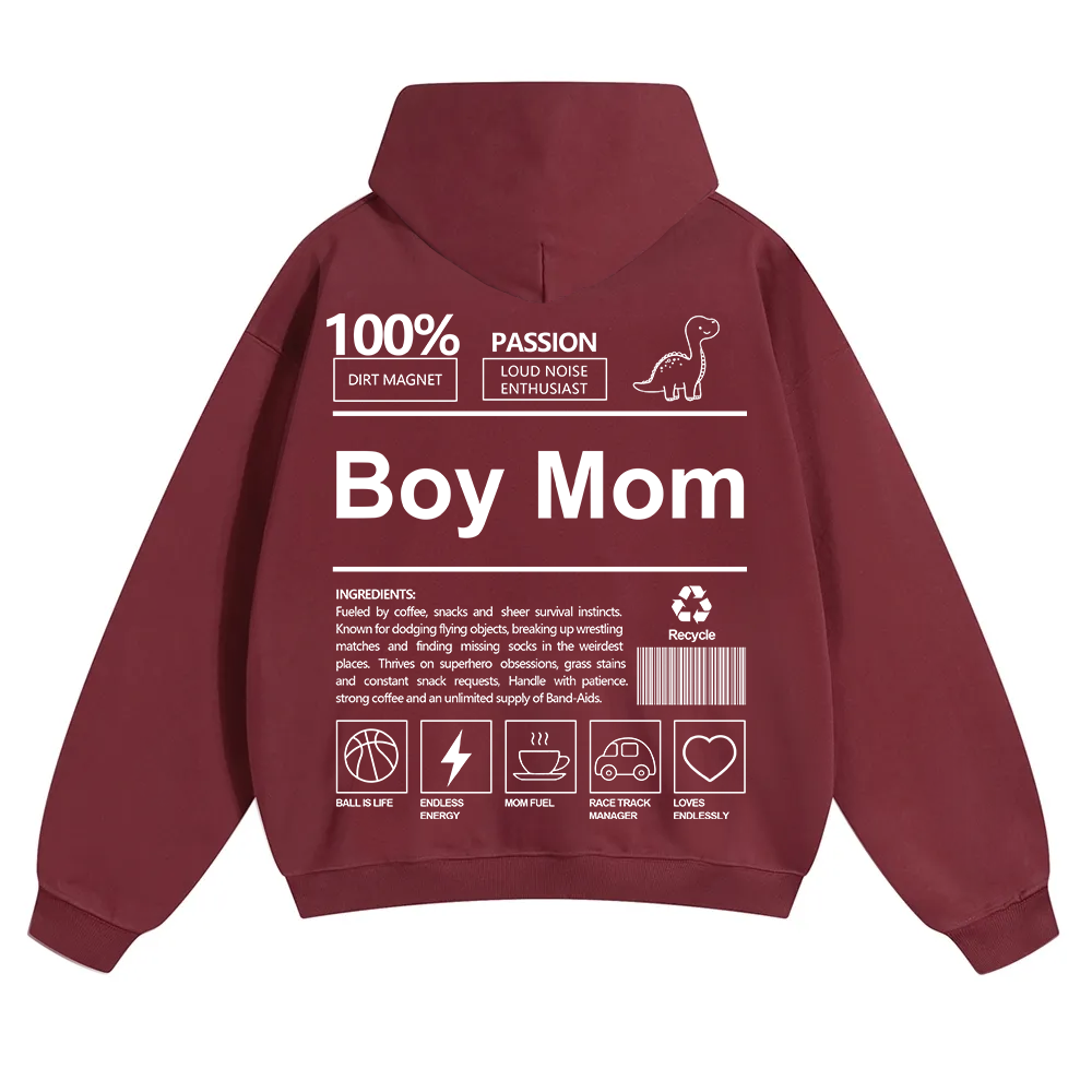 Boy Mom Unisex Solid Color Hoodie wearishow