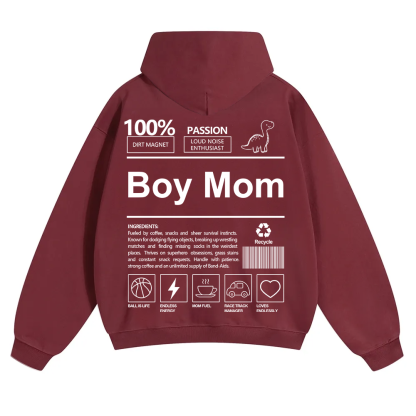 Boy Mom Unisex Solid Color Hoodie wearishow