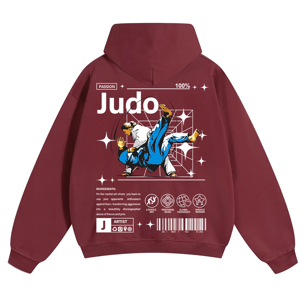 Judo Unisex Solid Color Hoodie wearishow