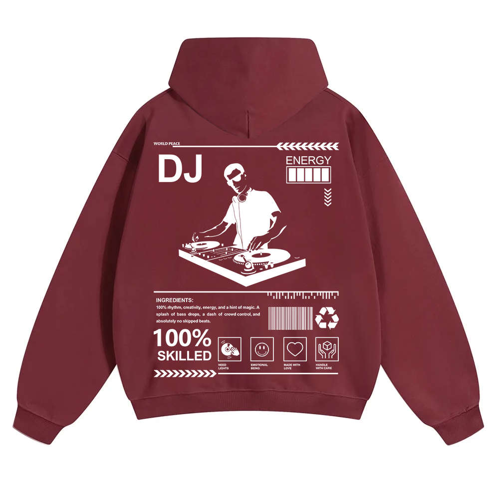 DJ Unisex Solid Color Hoodie wearishow