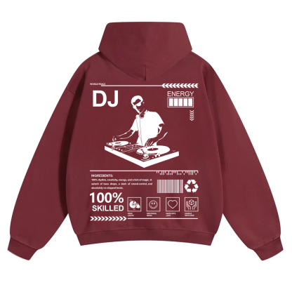 DJ Unisex Solid Color Hoodie wearishow