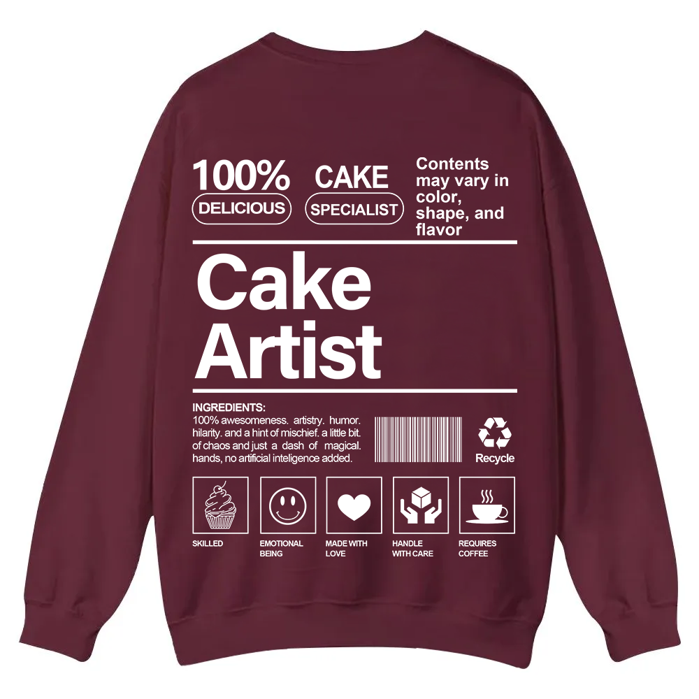 Cake Artist Casual Crewneck Sweatshirt wearishow