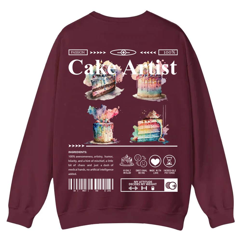 Cake Artist Casual Crewneck Sweatshirt wearishow