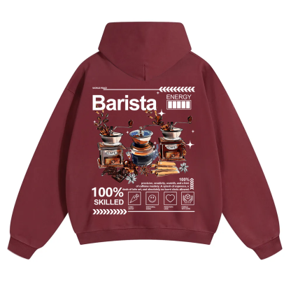 Barista Unisex Solid Color Hoodie wearishow