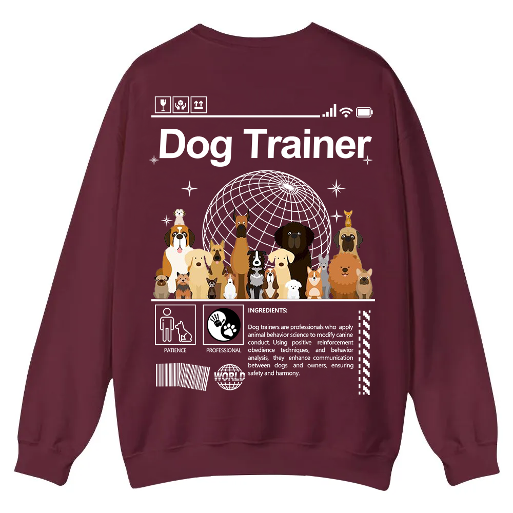 Dog Trainer Casual Crewneck Sweatshirt wearishow