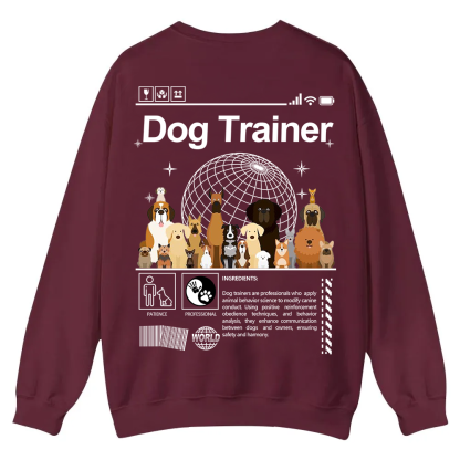Dog Trainer Casual Crewneck Sweatshirt wearishow