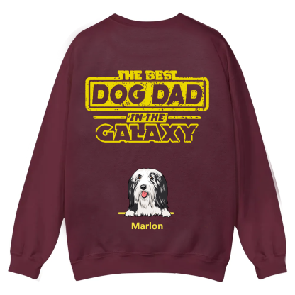 The Best Dog Dad In The Galaxy - Personalized Custom Unisex Casual Crewneck Sweatshirt