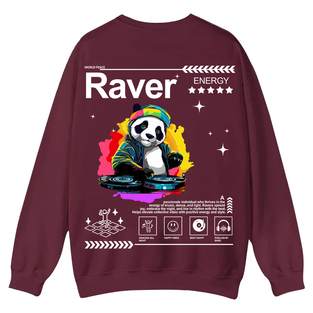 Raver Casual Crewneck Sweatshirt wearishow