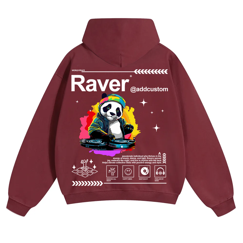 Addcustom Raver Unisex Solid Color Hoodie wearishow