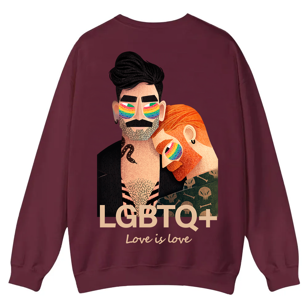 Lgbtq+ Love Is Love Casual Crewneck Sweatshirt wearishow