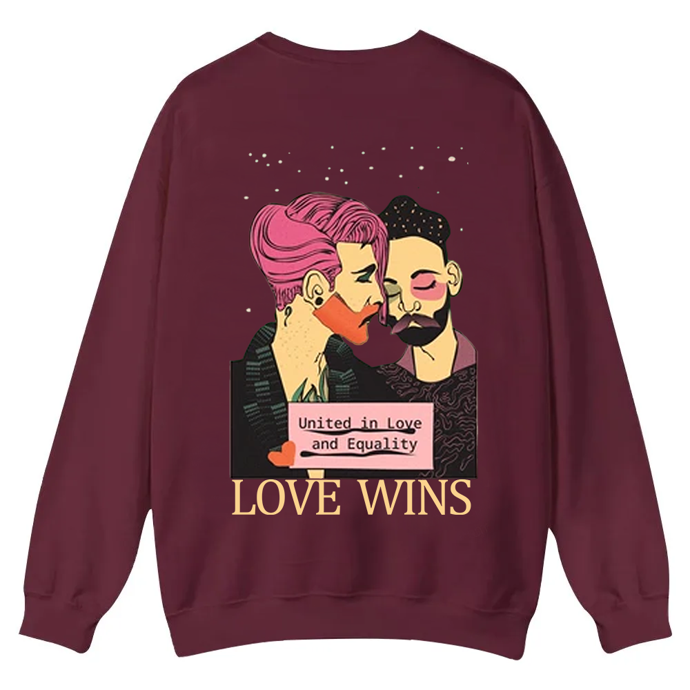 United in Love and Equality Love Wins Casual Crewneck Sweatshirt wearishow