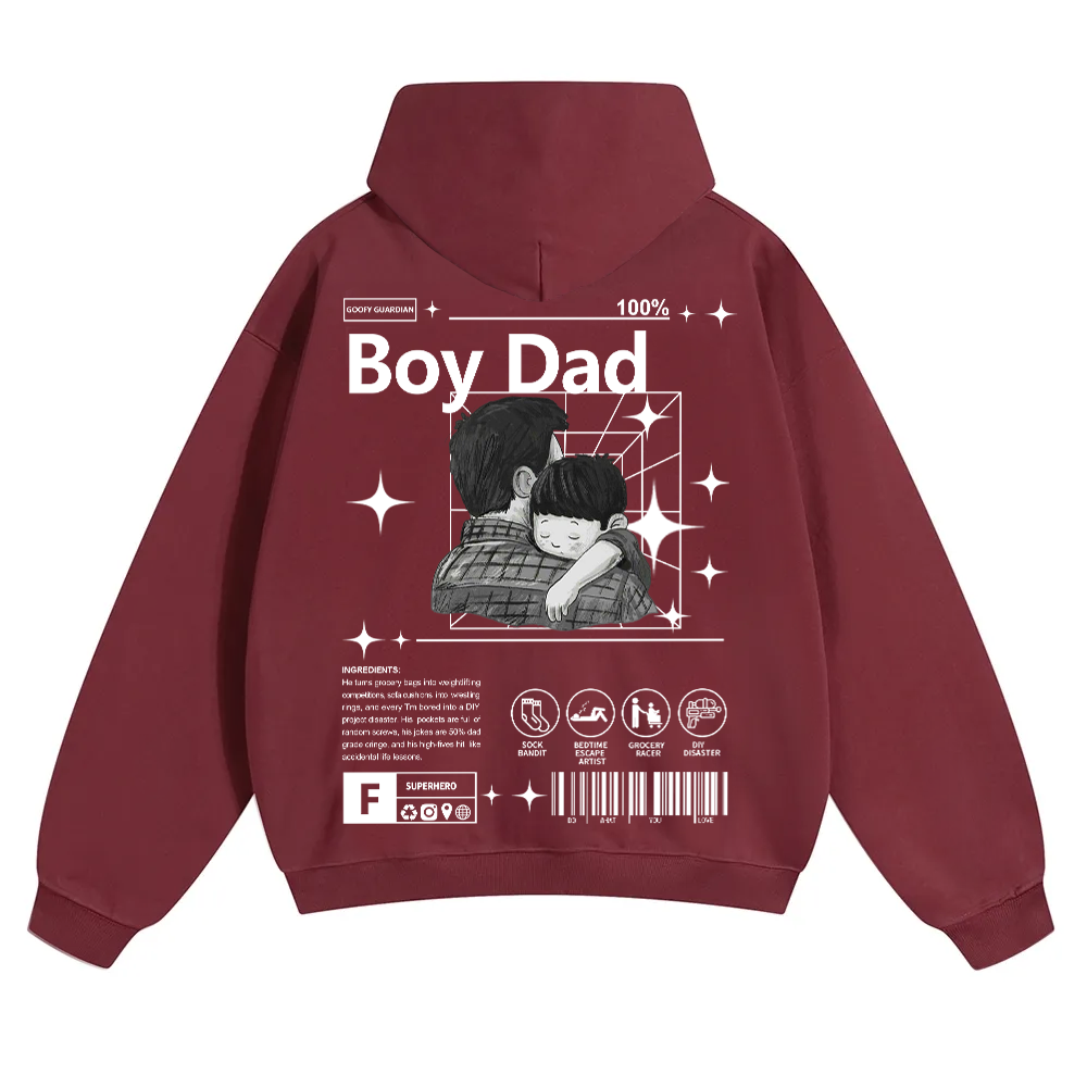 Boy Dad Unisex Solid Color Hoodie wearishow