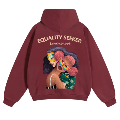 Equality Seeker Love Is Love Unisex Solid Color Hoodie wearishow