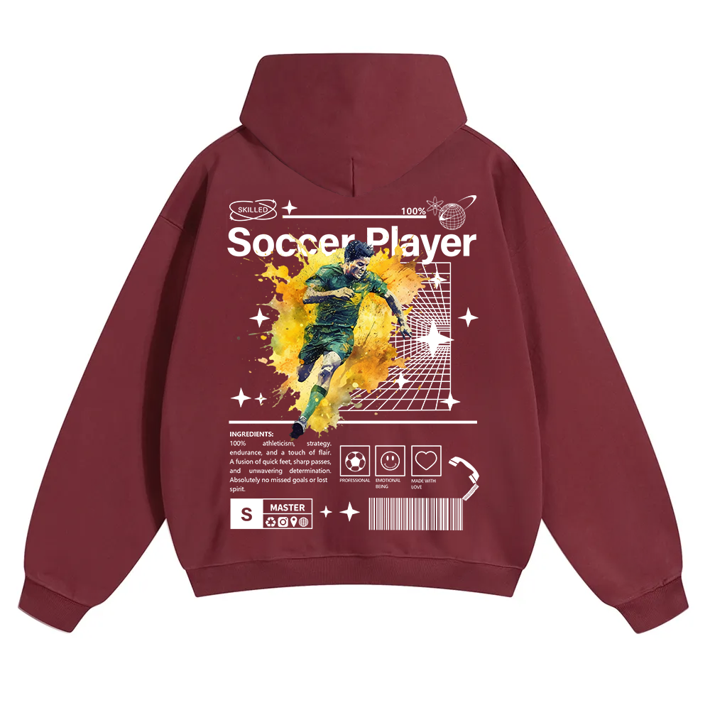 Soccer Player Unisex Solid Color Hoodie wearishow