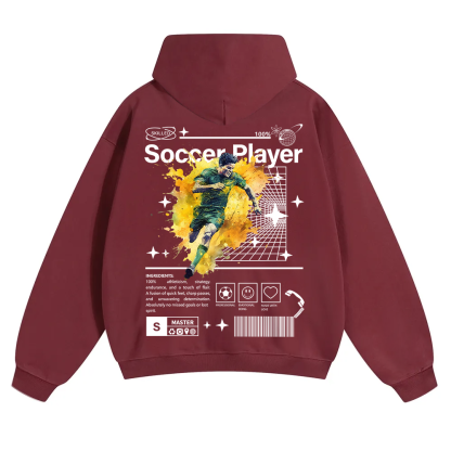Soccer Player Unisex Solid Color Hoodie wearishow