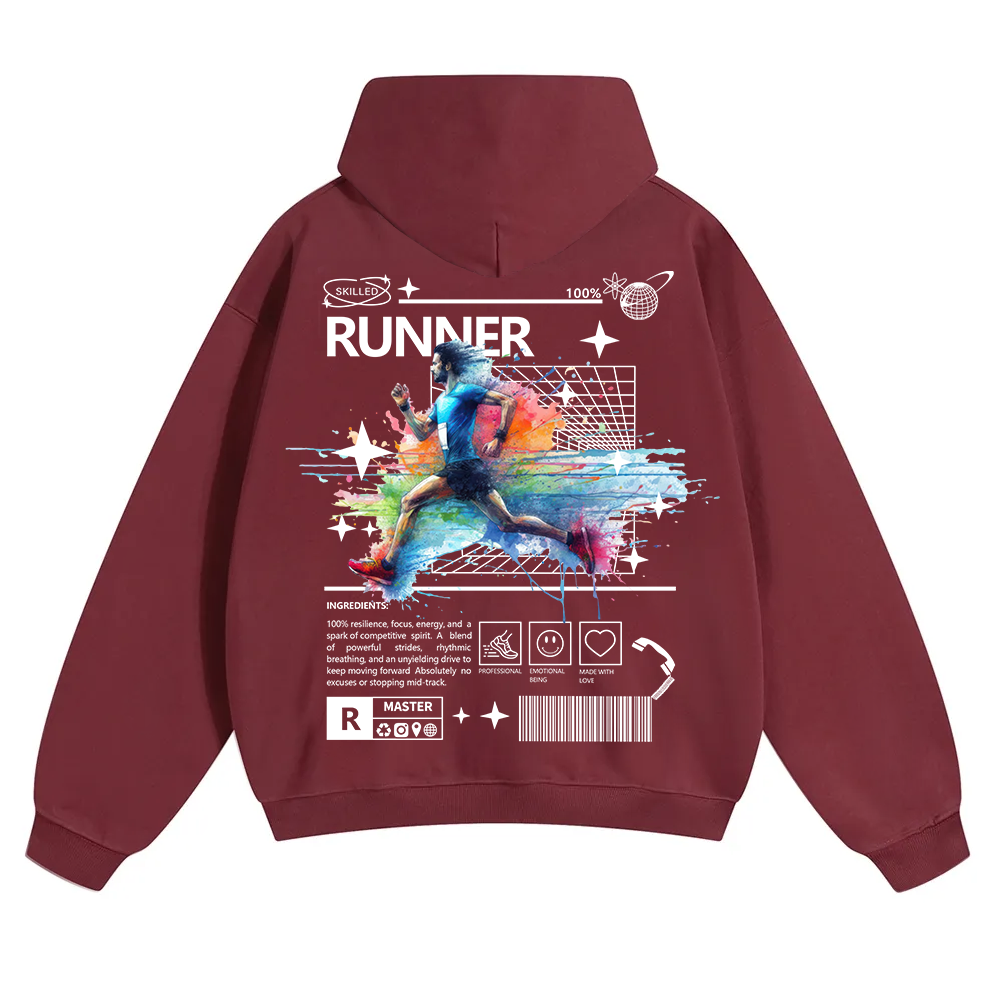 Runner Unisex Solid Color Hoodie wearishow
