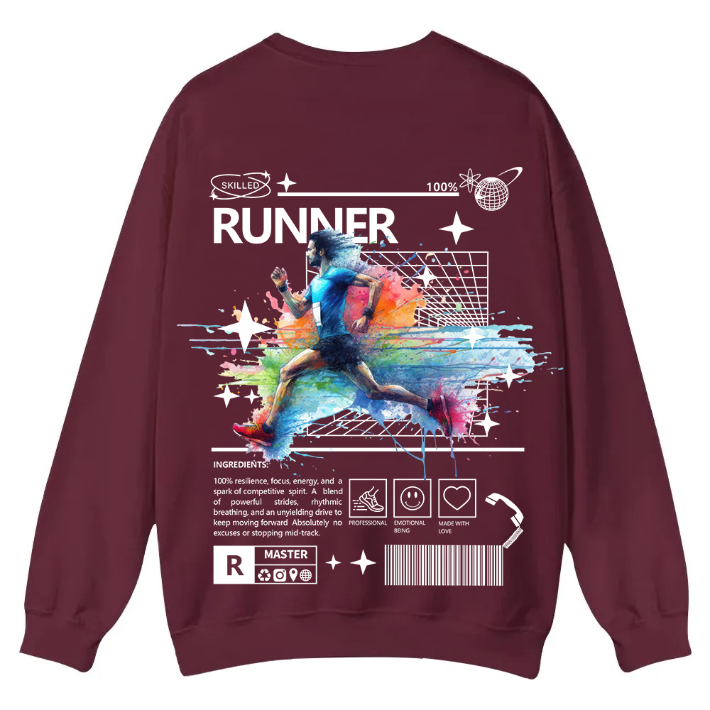 Runner Casual Crewneck Sweatshirt wearishow