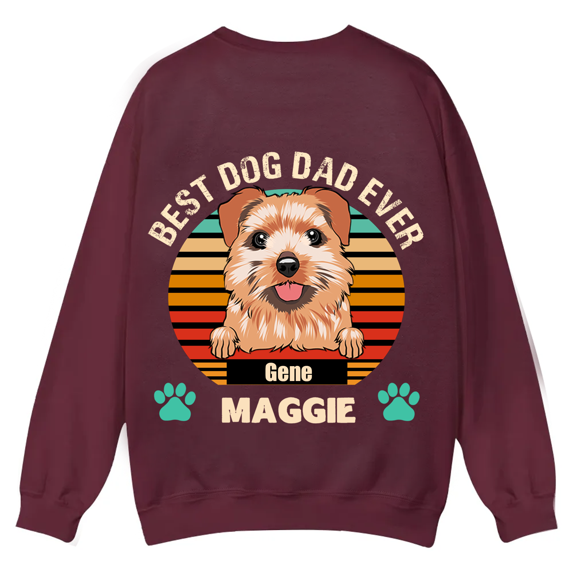 Best Dog Mom and Dad Ever - Personalized Custom Unisex Casual Crewneck Sweatshirt