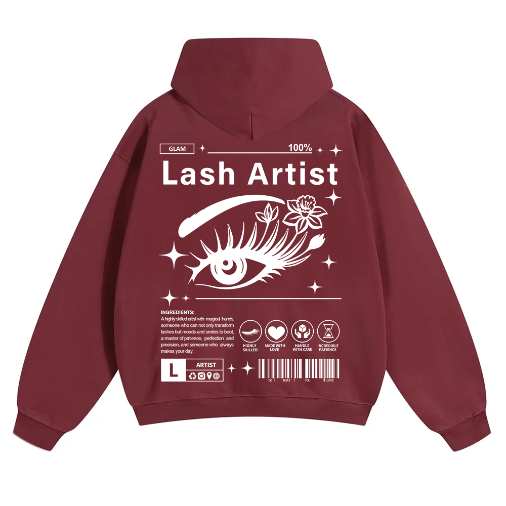 Lash Artist Unisex Solid Color Hoodie wearishow