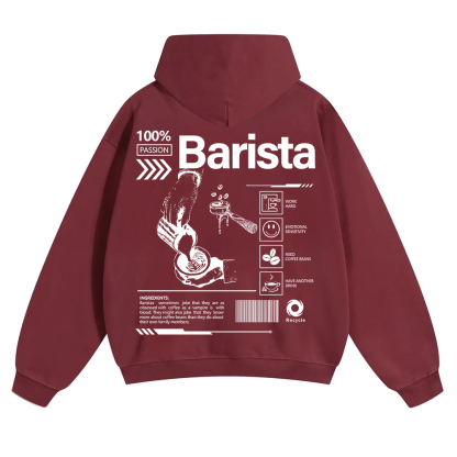Barista Unisex Solid Color Hoodie wearishow