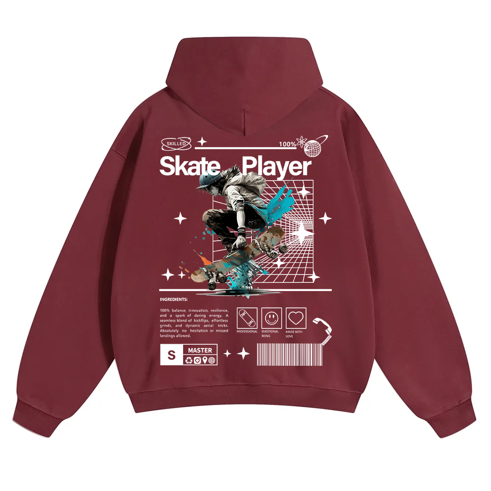 Skate Player  Unisex Solid Color Hoodie wearishow