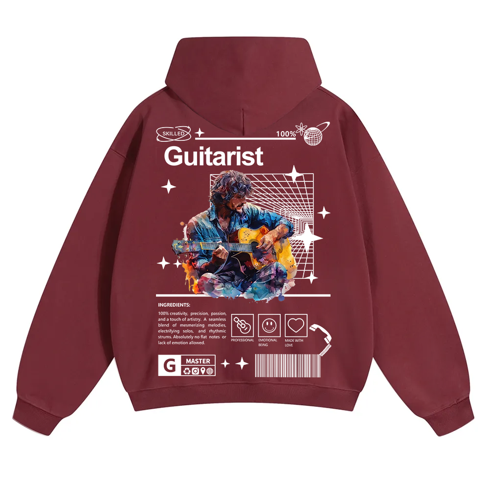 Guitarist Unisex Solid Color Hoodie wearishow