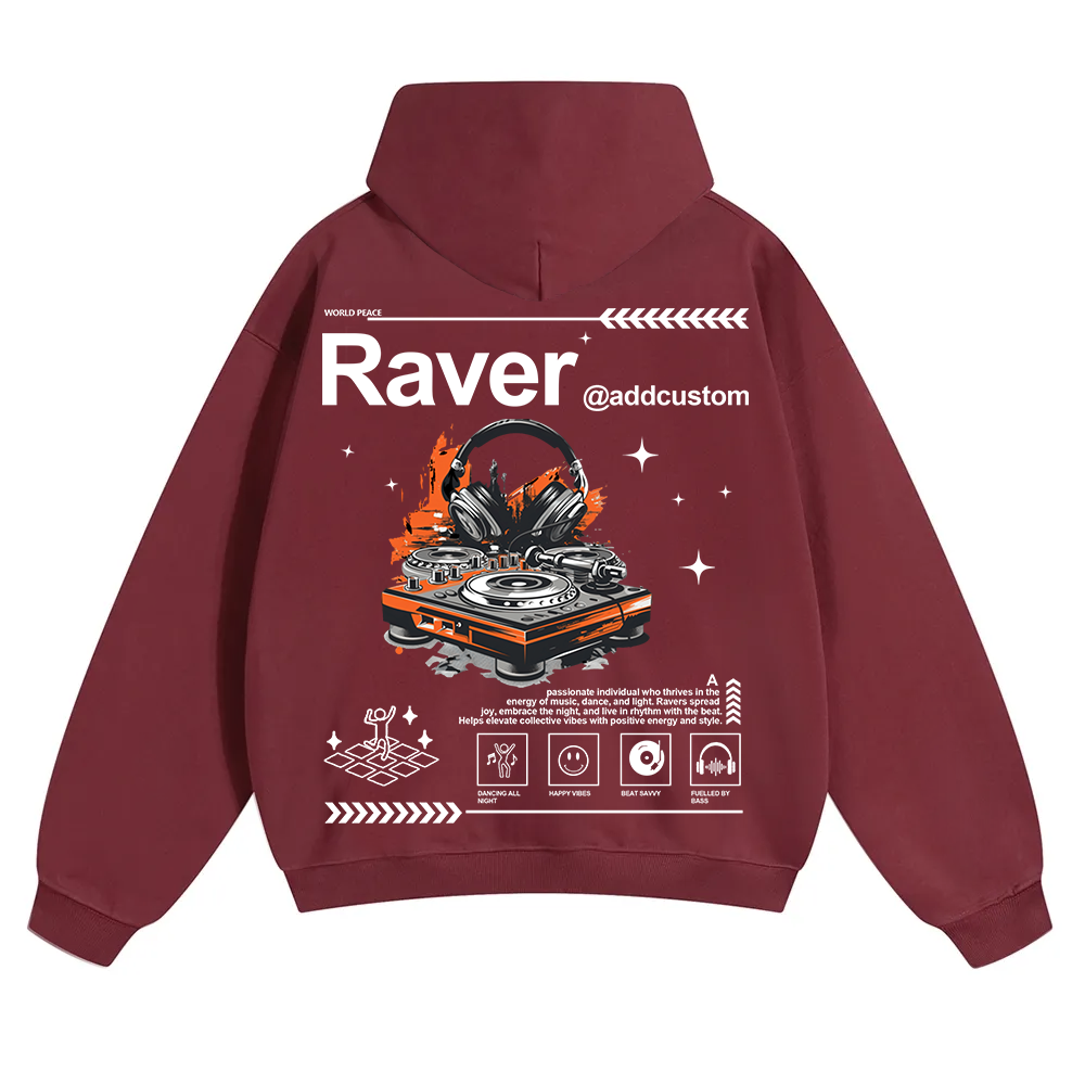 Addcustom Raver Unisex Solid Color Hoodie wearishow