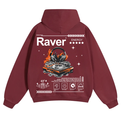 Raver Unisex Solid Color Hoodie wearishow