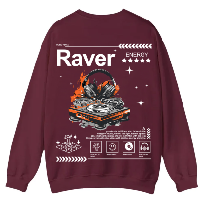 Raver Casual Crewneck Sweatshirt wearishow